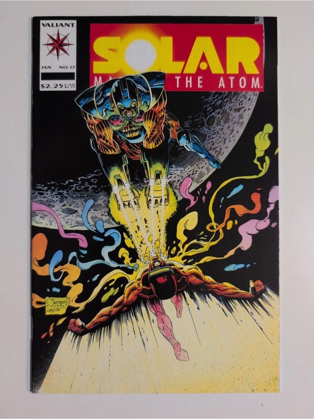 Valiant Solar: Man of the Atom Comic Art Print in Black with Multicolor Accents